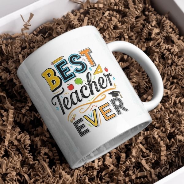 Best Teacher Ever Printed Ceramic Coffee Mug 325ml | Teachers Day Appreciation Gift