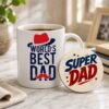 Worlds Best Dad Coffee Mug with MDF Coaster